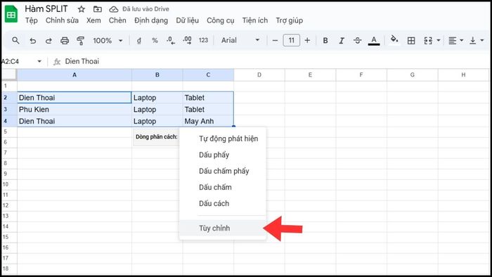 Hướng dẫn tách dữ liệu bằng tính năng Split text to columns - Bước 3